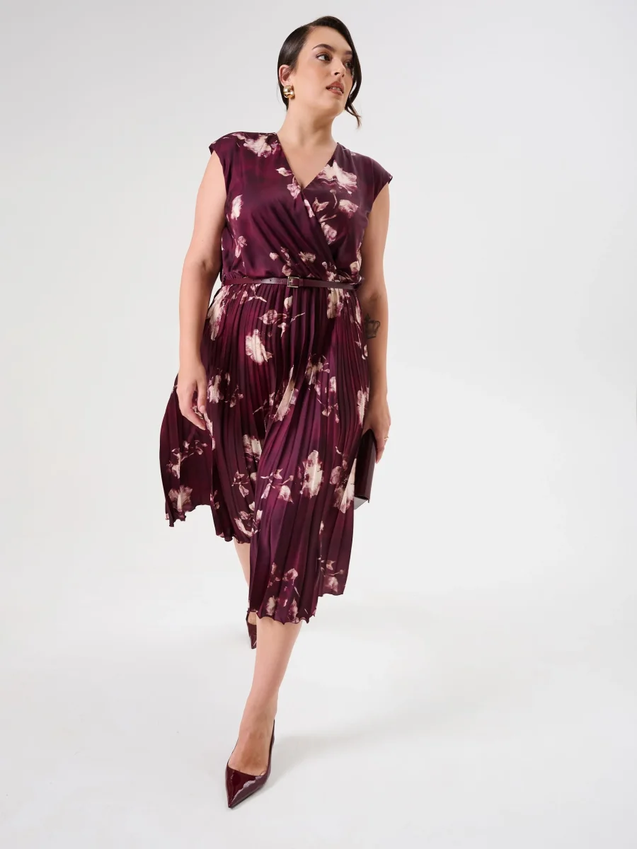 Abito Curvy Plissé Stampa Floreale – Image 3