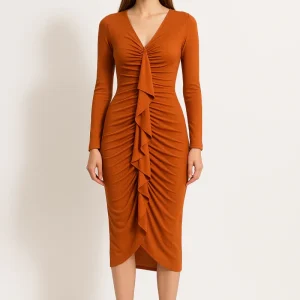 Robe Orange Moulante Élégante