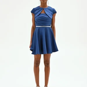 Coprispalla blu brillante in raso