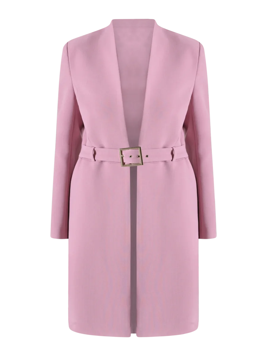 Spolverino Rosa Malva con Fibbia Geometrica – Image 7