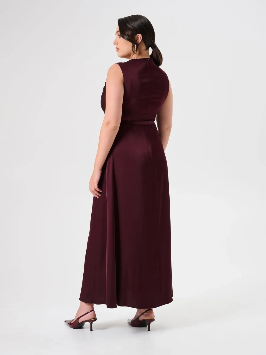 Abito Curvy Lungo Bordeaux – Image 4