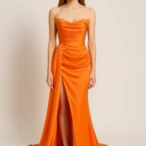 Robe De Soirée Courte Orange