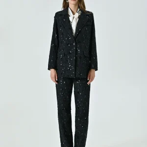 Giacca in Denim con Decoro Paillettes