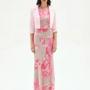 Giacca corta aperta rosa pastello