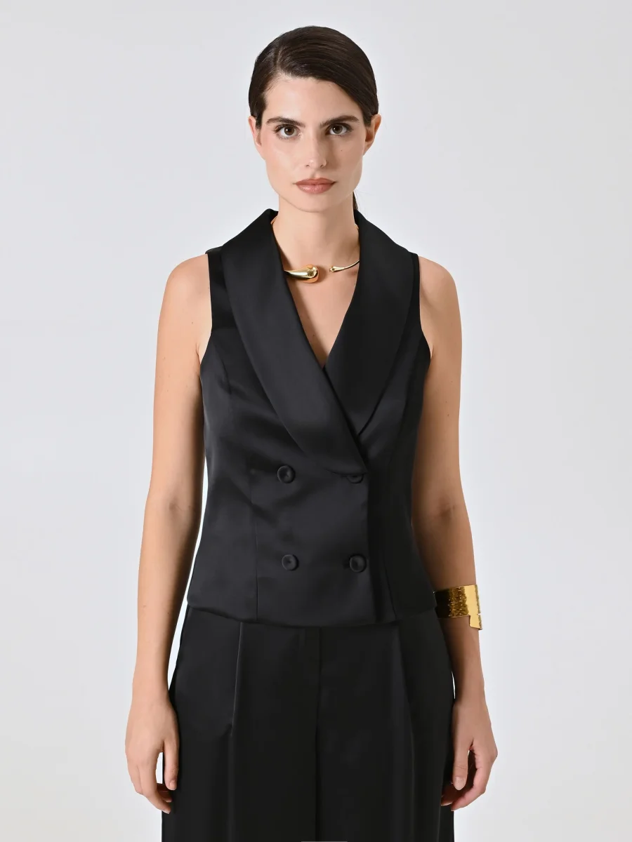 Gilet Nero in Raso – Image 4