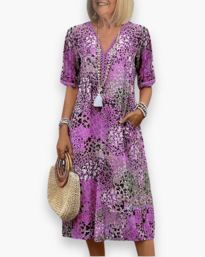 Robe Fleurie Midi pour Femme | Élégant et Confort – Image 5