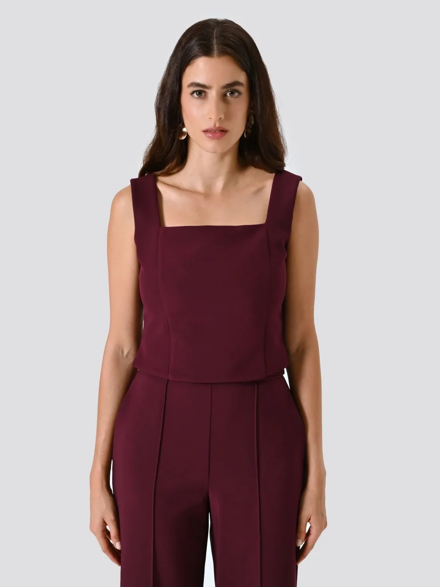 Top in Tessuto Tecnico Bordeaux – Image 5