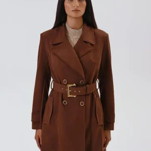 Trench Marrone effetto Camoscio