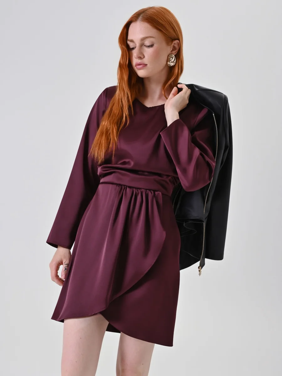 Abito in Raso Bordeaux – Image 6