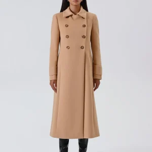 Maxi Cappotto Doppiopetto Cammello