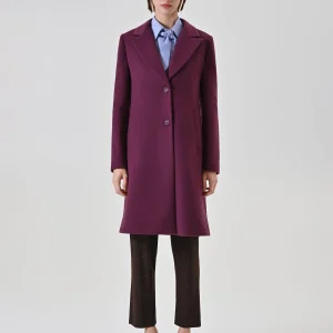 Cappotto monopetto bordeaux rosso