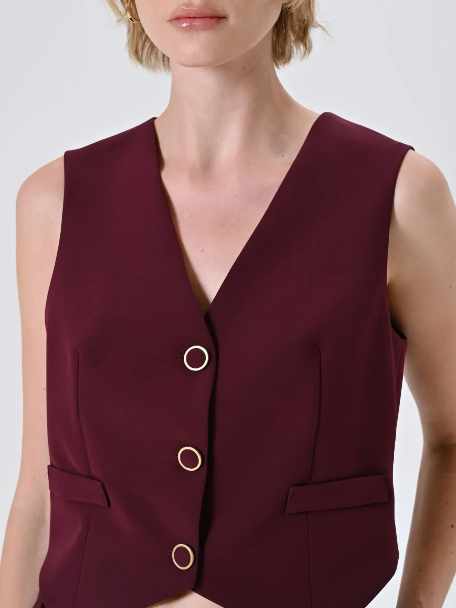 Gilet in Tessuto Tecnico Bordeaux – Image 3