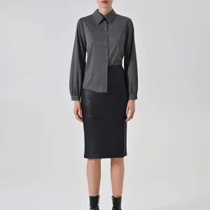 Camicia nera con microfantasia optical