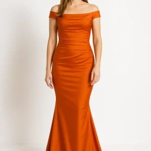 Robe Élégante Orange Satinée