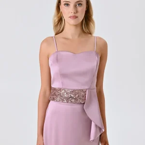 Top Rosa Malva Raso & Paillettes