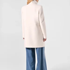Cappotto con Collo in Piedi Bianco