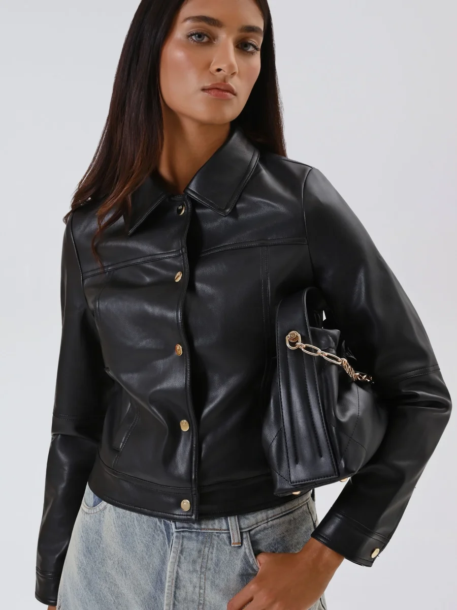 Giubbino Simil Pelle Nero – Image 7