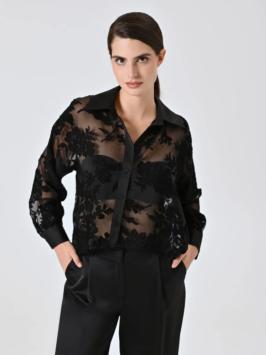 Camicia Nera Devoré – Image 6