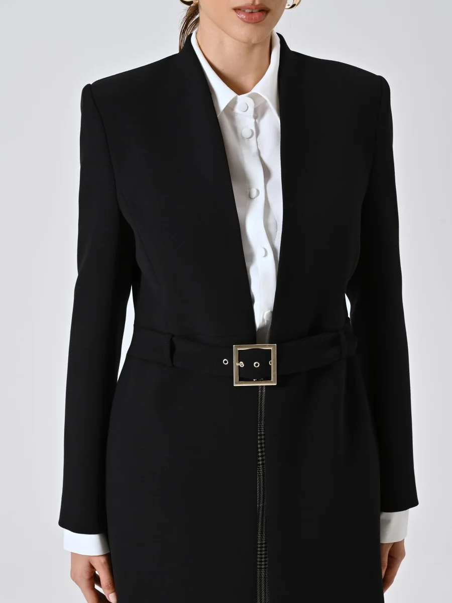 Spolverino Nero con Fibbia Geometrica – Image 5