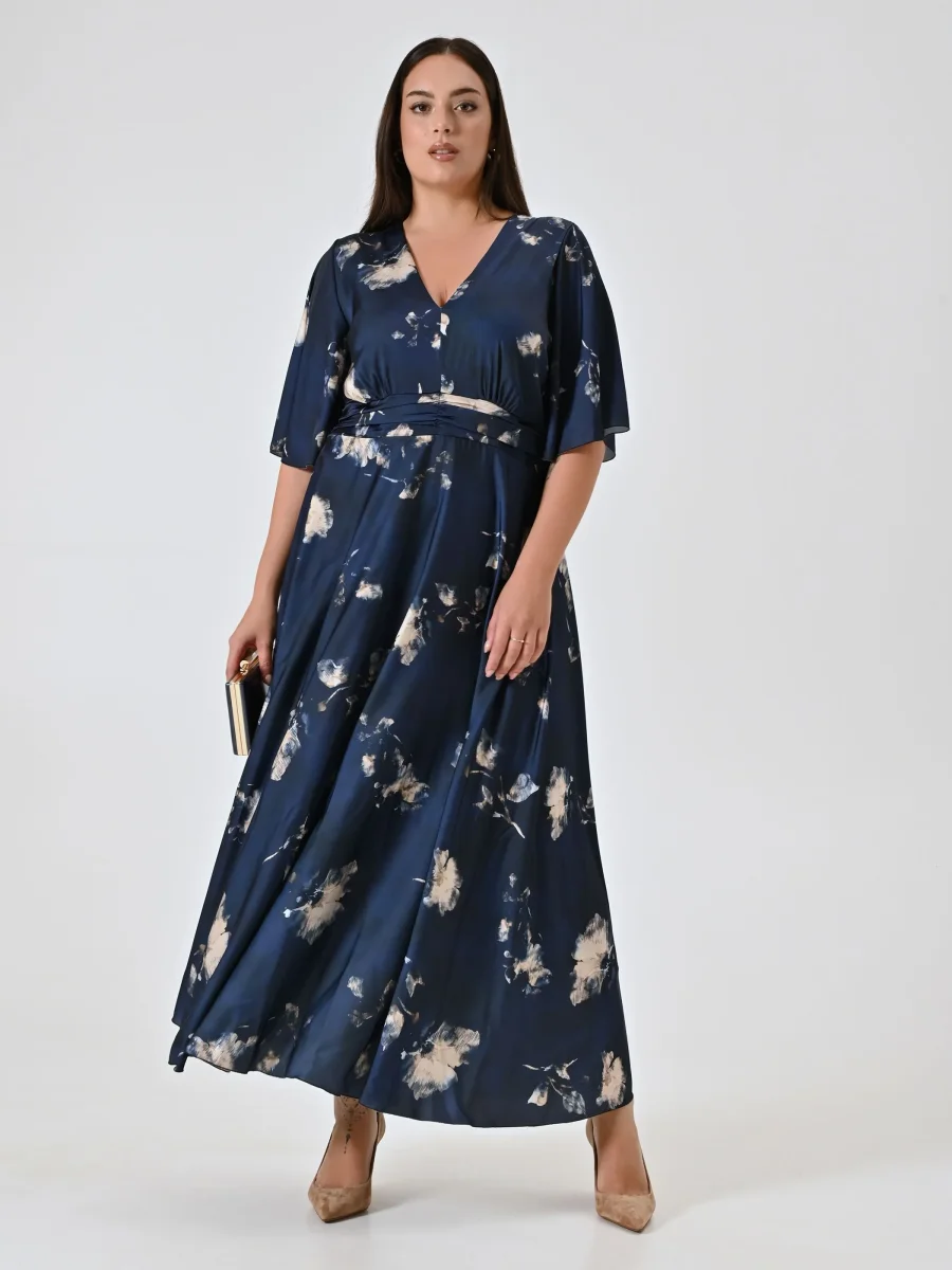 Abito Curvy Blu stampa Floreale – Image 7