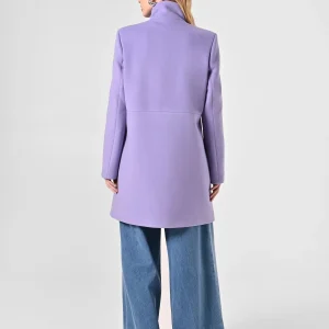 Cappotto con Collo in Piedi Lilla