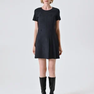 Abito in Punto Milano Fiammato effetto Denim