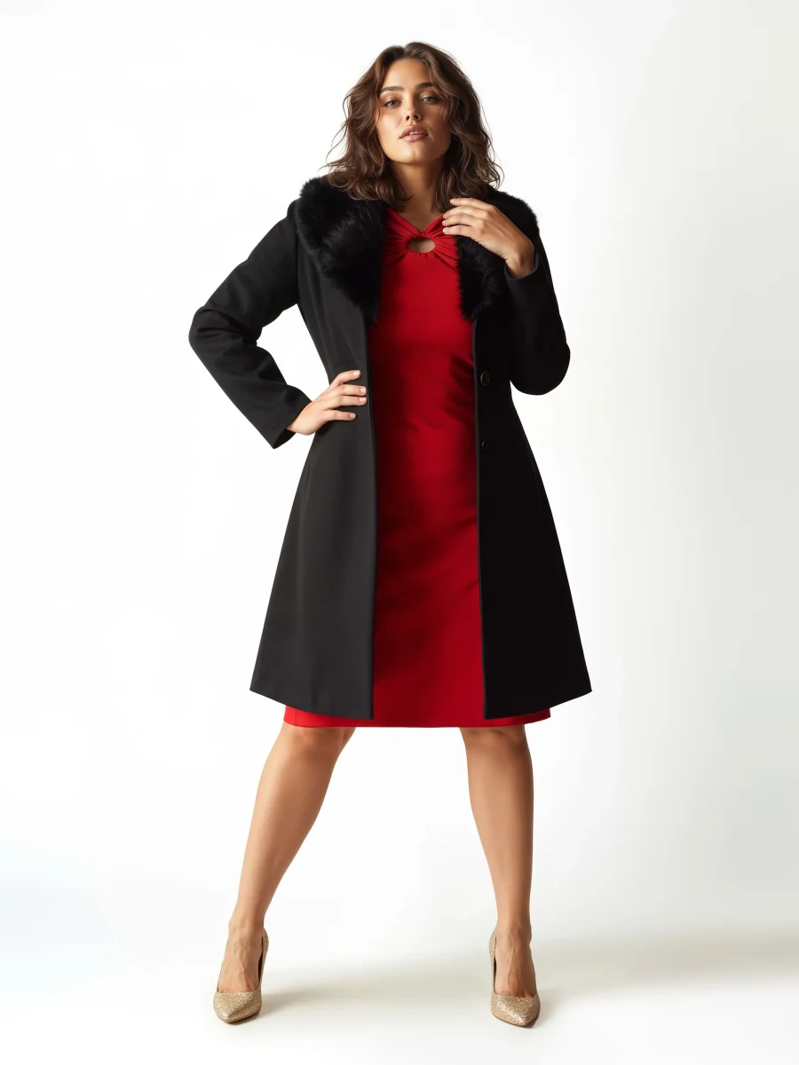 Abito Curvy rosso con dettaglio ad anello – Image 5