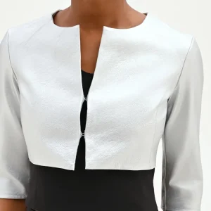 Coprispalle bolero argento metallizzato