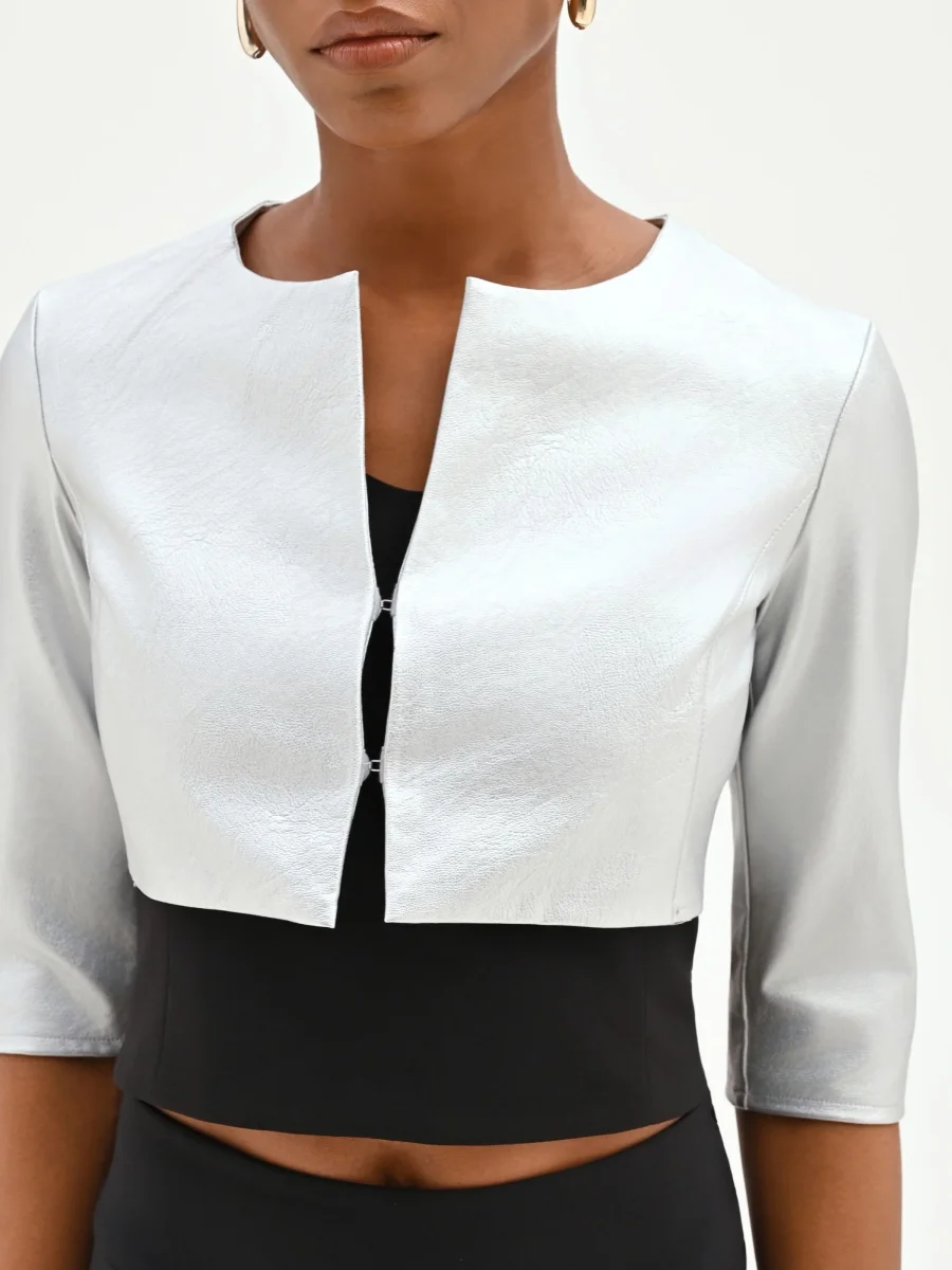 Coprispalle bolero argento metallizzato