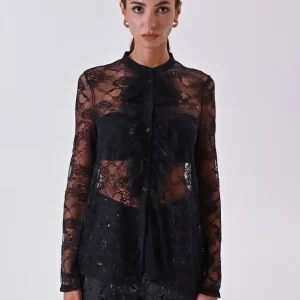 Camicia in Pizzo Nera