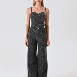 Jeans Grigi con Strass