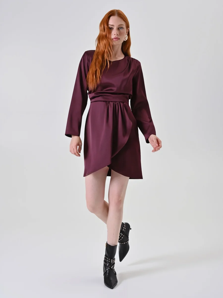 Abito in Raso Bordeaux – Image 5