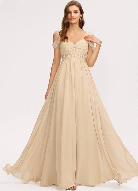 Robe Longue Couleur Champagne – Image 2