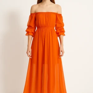 Robe Orange Sans Manche