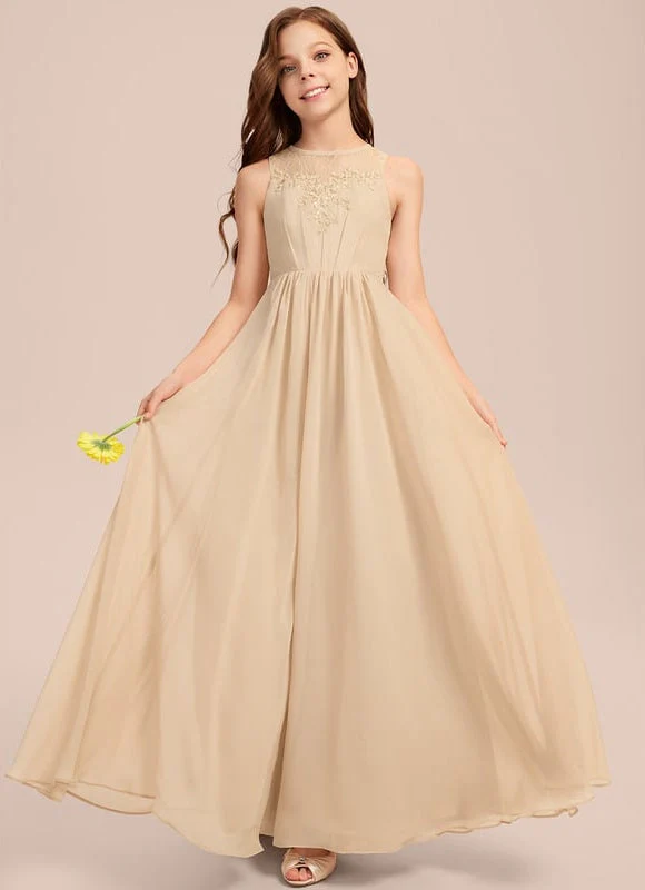 Robe Longue Champagne À Col Bénitier Et Ourlet Volanté – Image 7