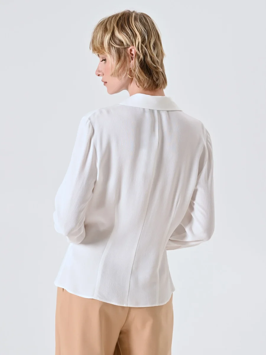 Camicia Bianca in Crepe di Viscosa – Image 6