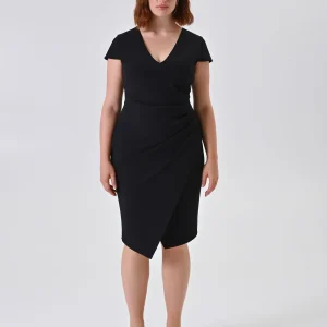 Tubino Curvy Nero con Drappeggio