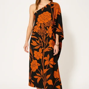 Robe Imprimée Orange