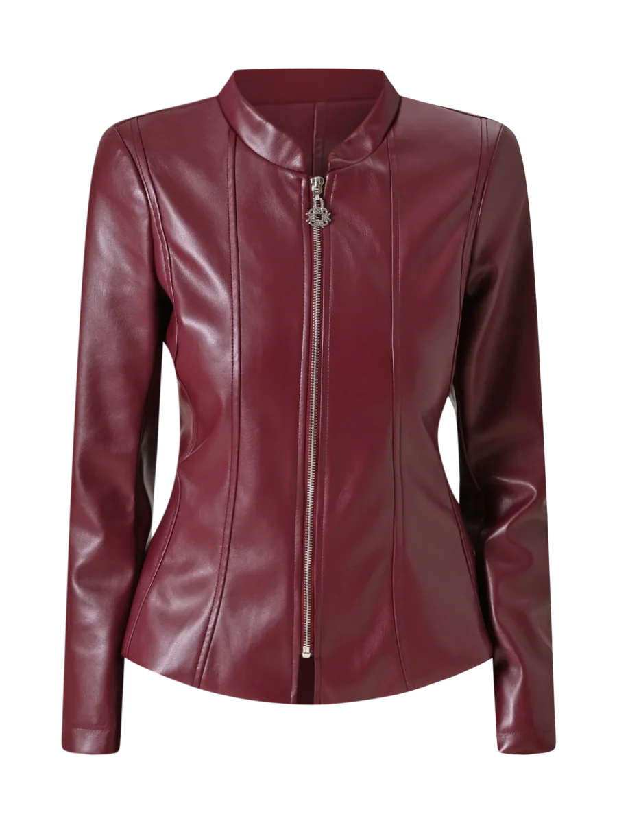 Giacca in Simil Pelle Bordeaux – Image 7