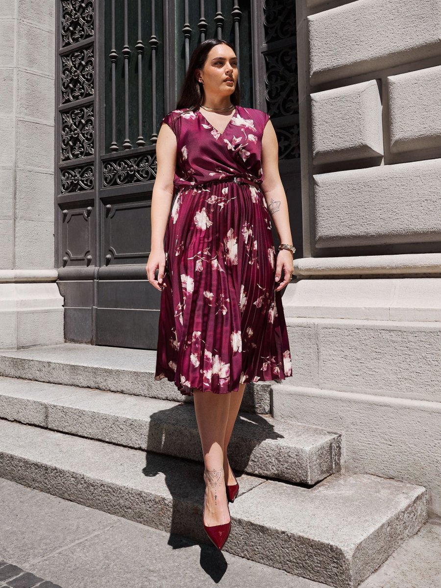 Abito Curvy Plissé Stampa Floreale – Image 8