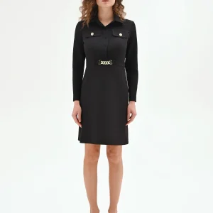 Abito Nero con dettagli Gold