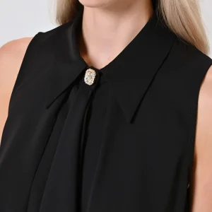 Camicia Smanicata con Rouche Nera