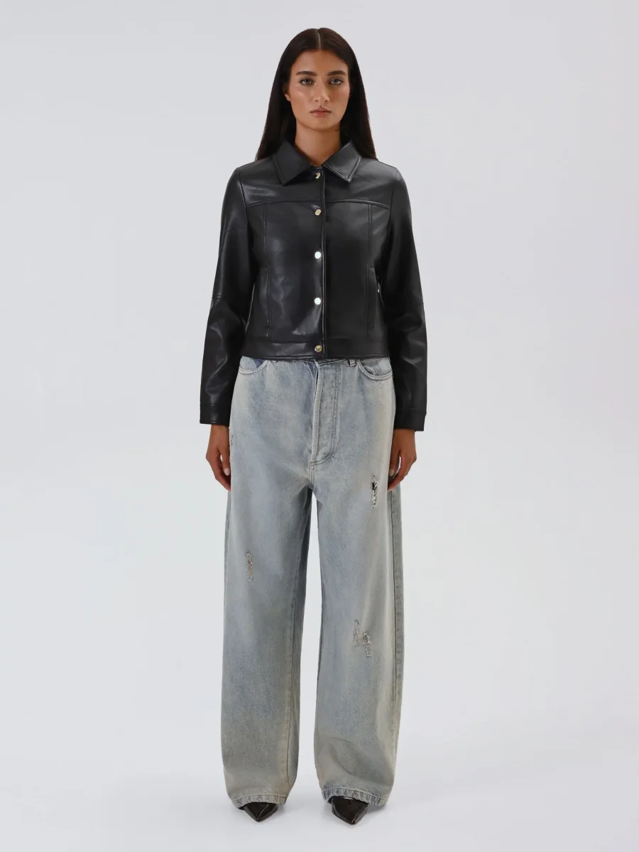 Giubbino Simil Pelle Nero – Image 2