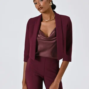 Giacca Corta Bordeaux in Tesssuto Tecnico