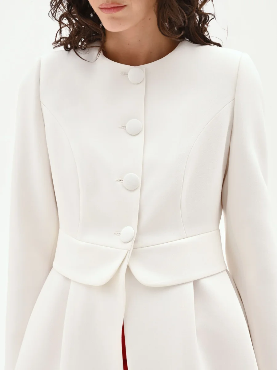 Giacca lunga panna bianco – Image 4