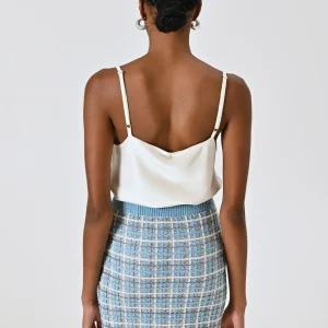 Top Bianco con Scollo Drappeggiato