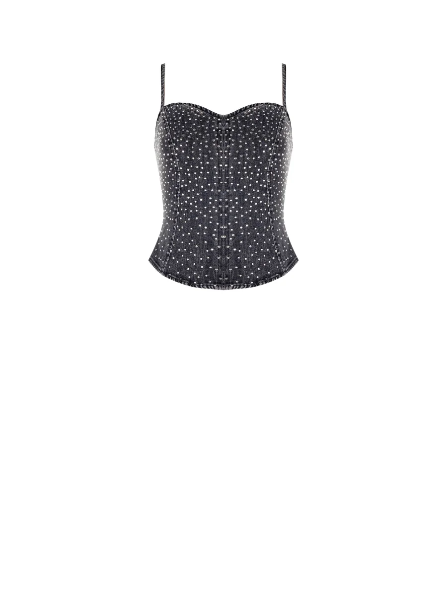 Top Grigio con Strass – Image 7