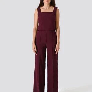 Top in Tessuto Tecnico Bordeaux