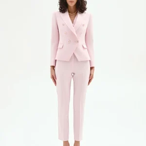 Giacca doppiopetto rosa pastello