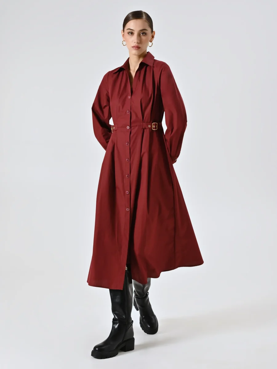 Chemisier Bordeaux con Fibbie – Image 2